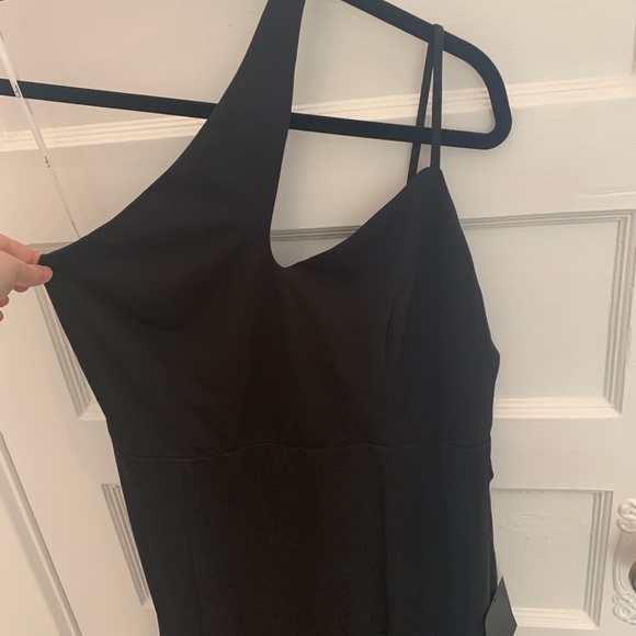 Lulus One Shoulder Black Mermaid Formal Dress, Size XL - Picture 8 of 14